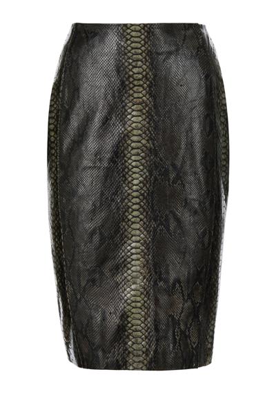 Кожаная юбка со змеиным принтом