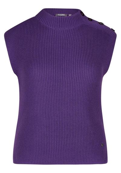 Вязаный свитер-майка фиолетового цвета в модную резинку.