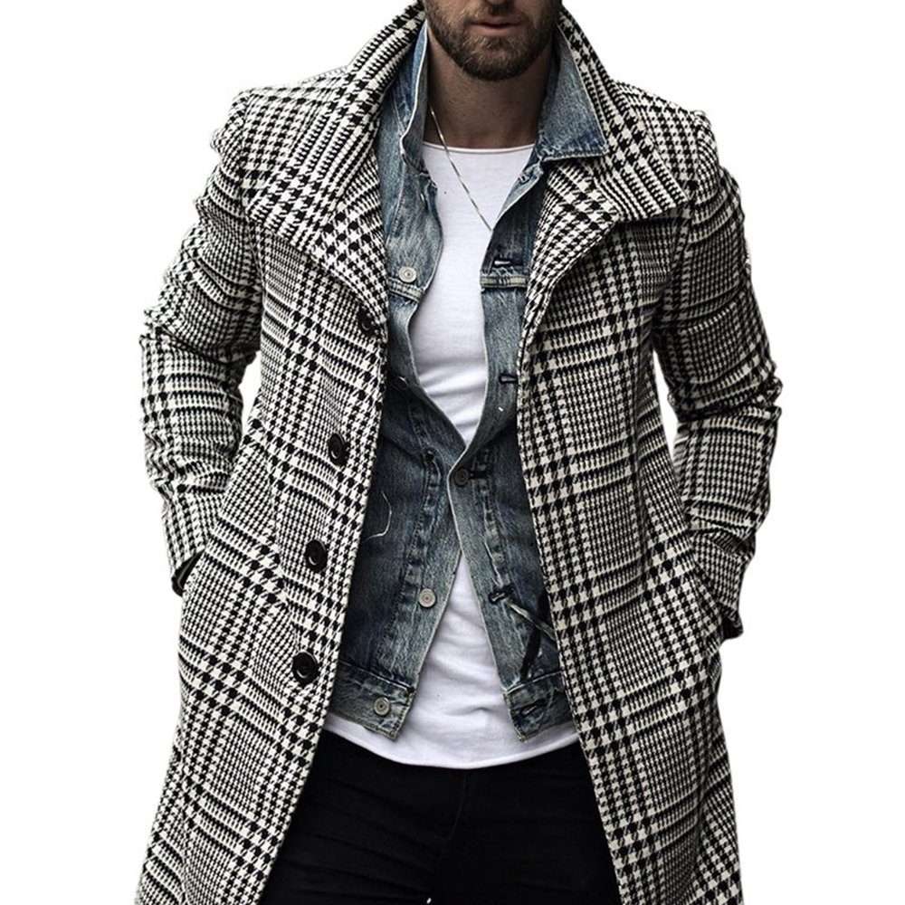 Длинное пальто, зимнее повседневное деловое облегающее пальто, ветрозащитное теплое пальто
