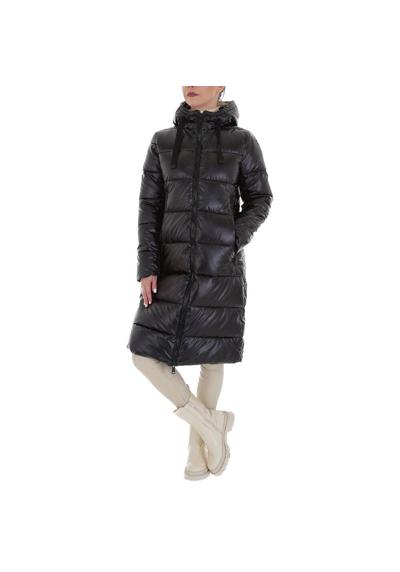 Зимнее пальто женское для досуга с капюшоном на подкладке, черное