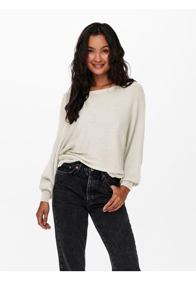 Вязаный свитер короткий вязаный свитер стрейч, свитер с длинными рукавами ONLADALINE (1 шт.) 4217 белого цвета