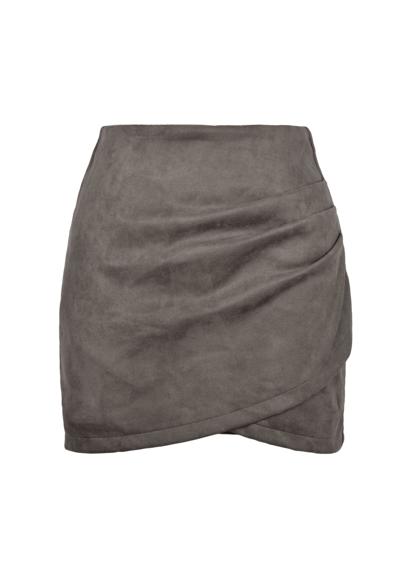 Юбка-трапеция, однотонная осенне-зимняя юбка с нерегулярной застежкой-молнией, женская мини-юбка