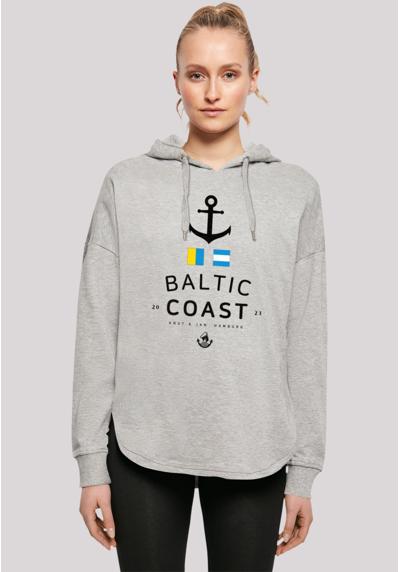 Женская толстовка оверсайз с принтом флагов Балтийского моря