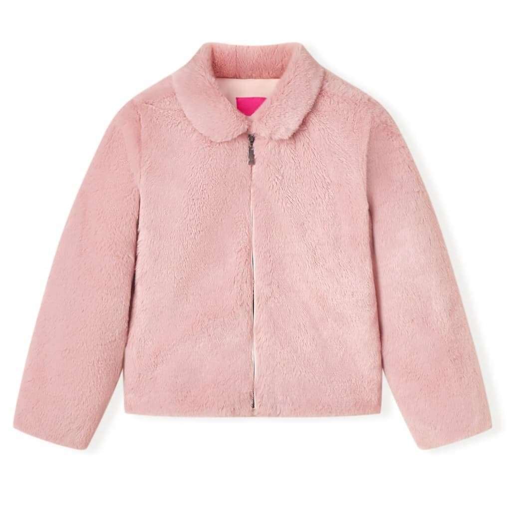 Зимнее пальто детское пальто из искусственного меха розовое 116