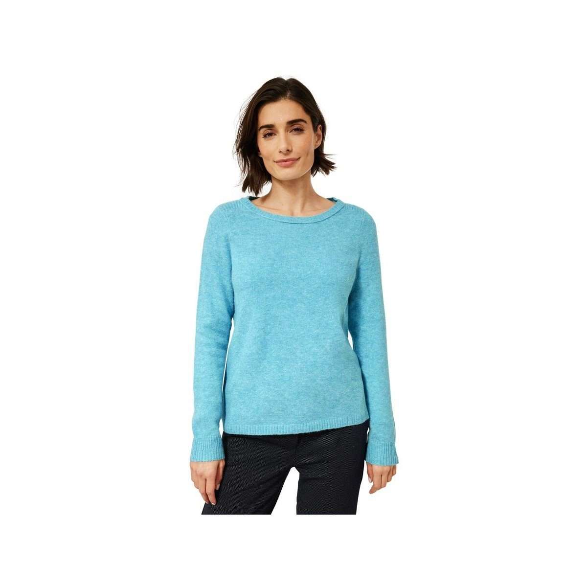 Свитер с круглым вырезом Уютный свитер цвета Aquatic Blue Melange (1 шт.) Свободного кроя
