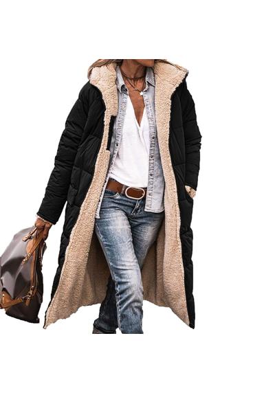 Зимнее пальто женские пальто с длинными рукавами куртка удобная верхняя одежда с капюшоном (1 шт.)
