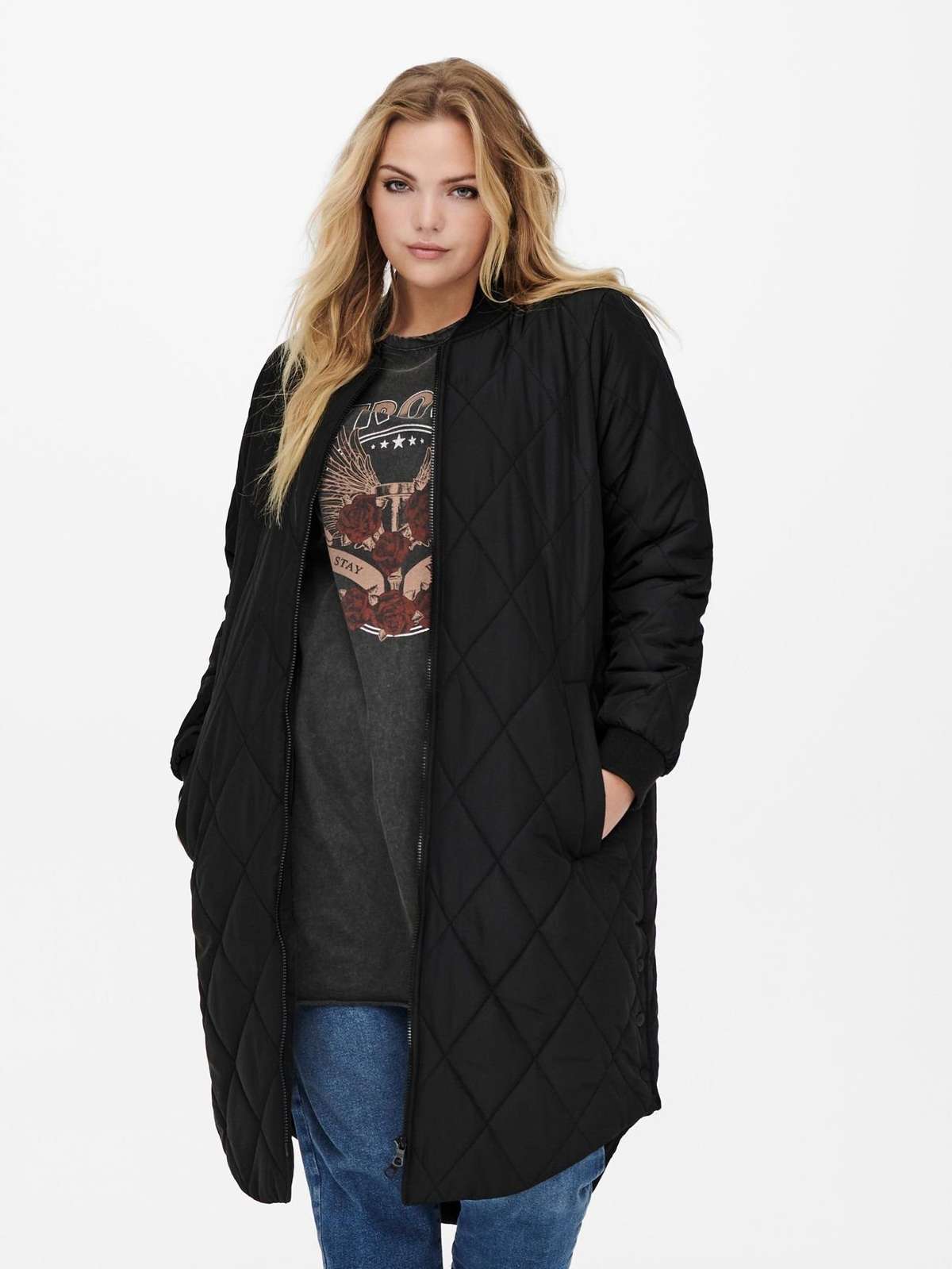 Длинное пальто, легкое удлиненное пальто-переходник большого размера большого размера 4585 черного цвета.