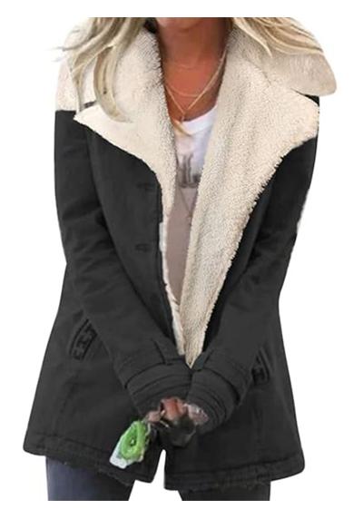 Длинное пальто, куртки женские на флисовой подкладке, зимние теплые (1 шт.