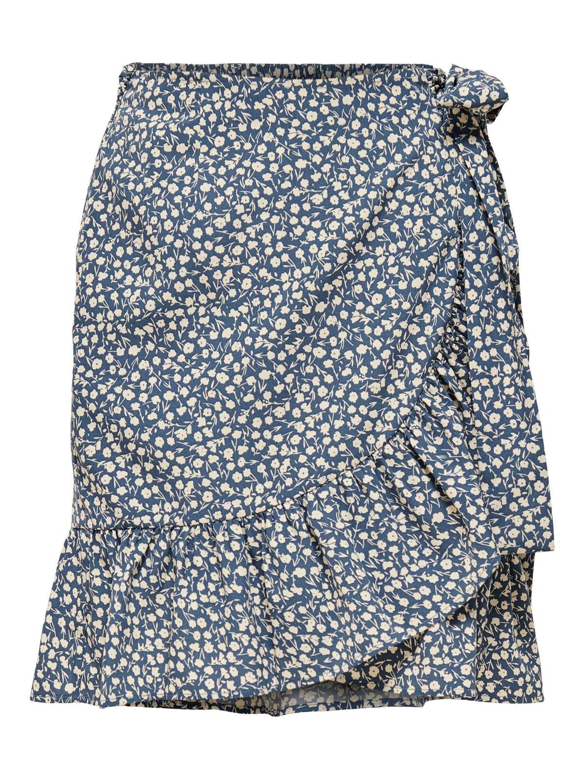 Летняя юбка короткая юбка с запахом плиссированная юбка ONLOLIVIA 4848 синего цвета