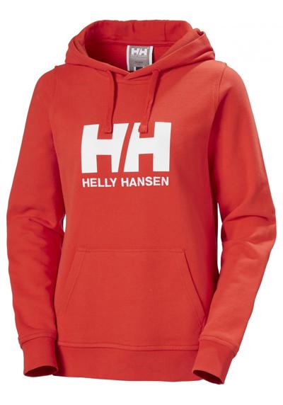 Длинный пуловер с капюшоном и логотипом W Hh для женщин