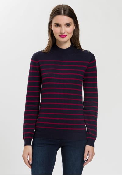 Вязаный свитер Pansy Stripes (1 шт.) с декоративными пуговицами на плечах