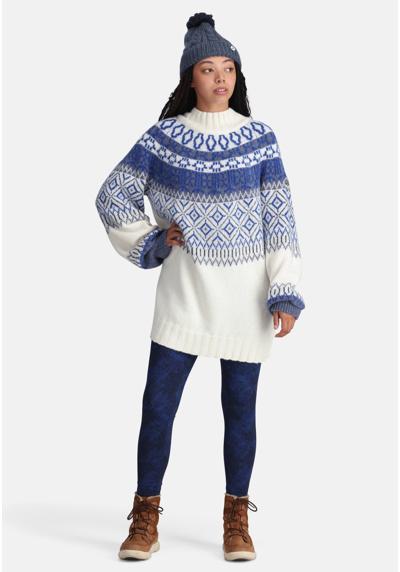 Вязаный свитер Агнета с зимним мотивом жаккардовой вязкой.