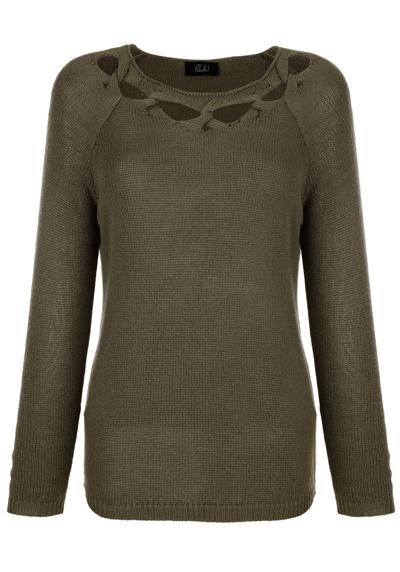 Пуловер-свитшот с плетеным узором на вырезе
