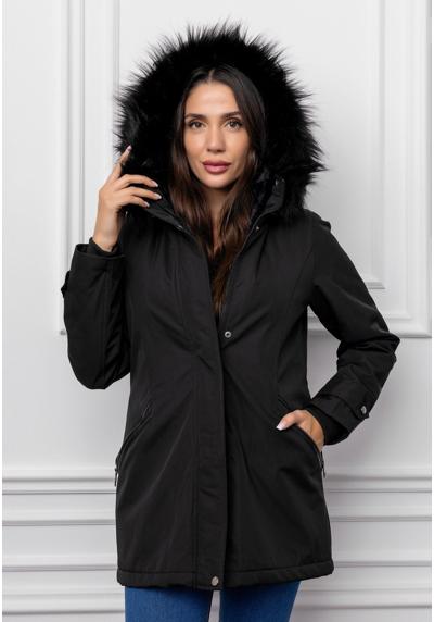 Зимнее пальто пальто с капюшоном и потайной молнией