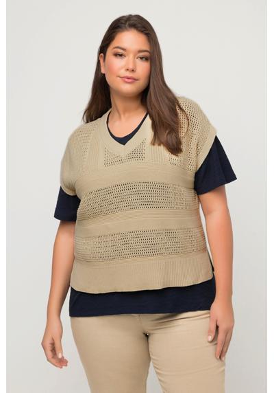 Вязаный свитер-жилет с V-образным вырезом без рукавов