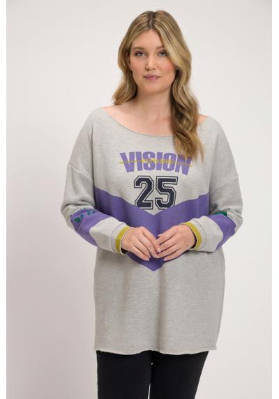 Вязаный пуловер Sweater Vision с закругленными краями, круглым вырезом и длинным рукавом