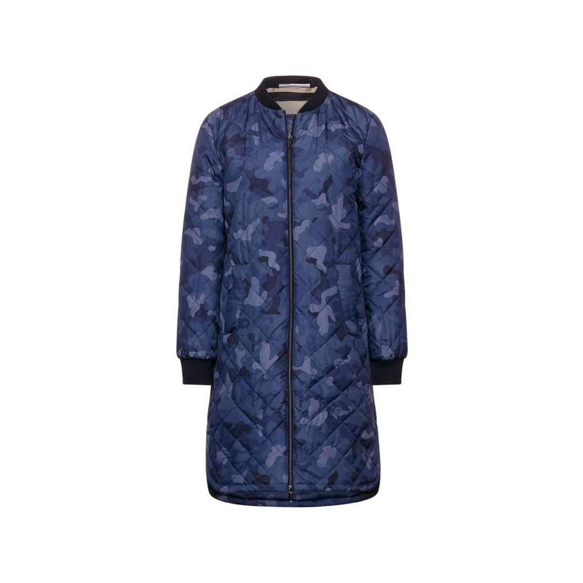 Уличная куртка, длинная женская куртка темно-синего винтажного цвета (1 шт.) с карманами