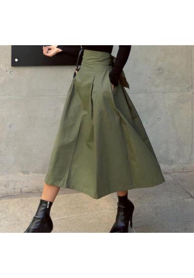 Юбка А-силуэта, женская юбка, винтажная юбка с завязками и завышенной талией, юбка длиной до колена