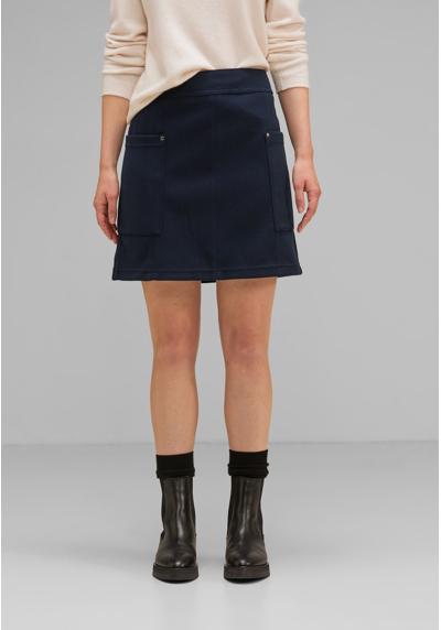 Юбка-карго Мини-юбка с эффектом шерсти А-образная форма Fake Wool с имитацией однотонной шерсти