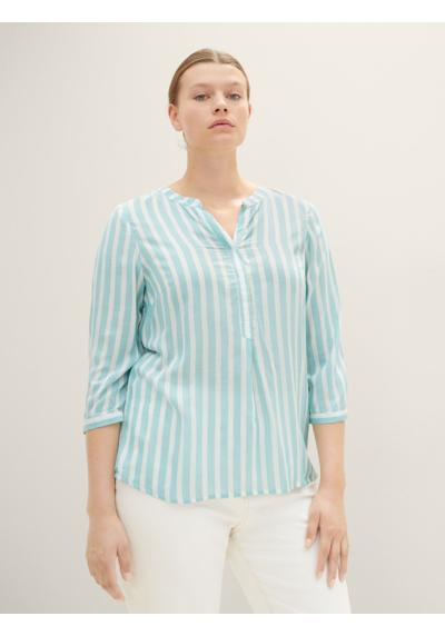 Блузка с длинными рукавами Плюс - полосатая блузка на пуговицах с LENZING(TM) ECOVERO(TM)
