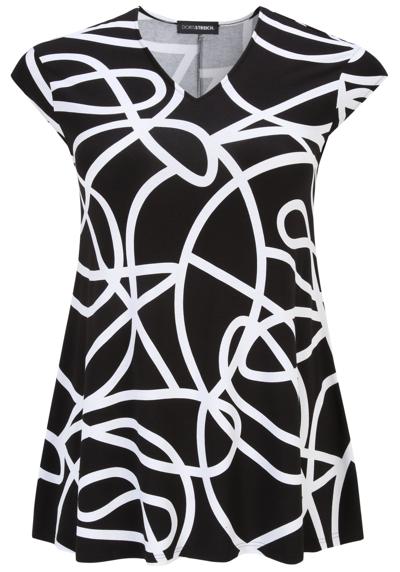 Длинная рубашка-туника с графическим принтом современного дизайна