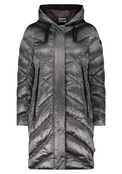 Янтарный &amp; Июньское длинное пальто с капюшоном из ткани