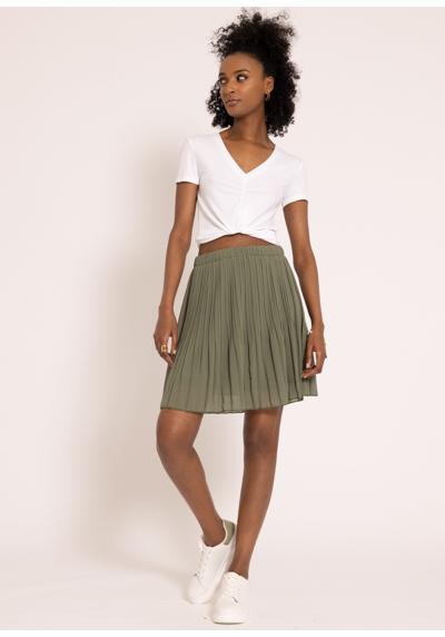Плиссированная юбка мини-юбка женская со складками и эластичным поясом Юбка-трапеция короткая с нижней юбкой