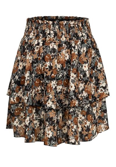 Летняя юбка женская Cloud5ive женская юбка мини ярусная юбка с цветочным принтом 2-слойная (1 шт.)