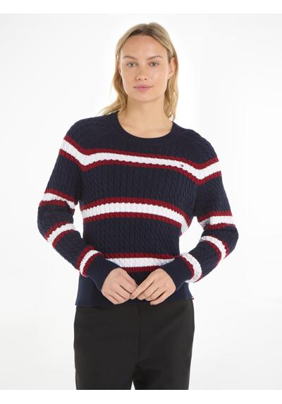 Вязаный свитер CO MINI CABLE C-NECK SWEATER с вышивкой логотипа