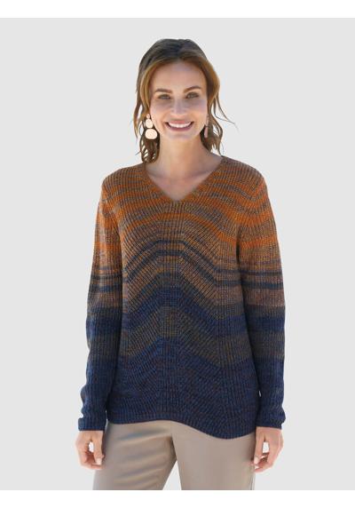 Вязаный свитер-свитер с цветовым градиентом