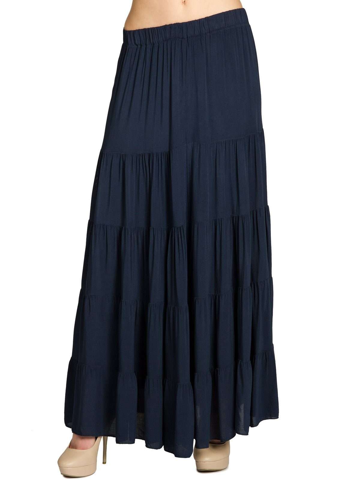 Плиссированная юбка RO020 длинная элегантная женская летняя юбка макси