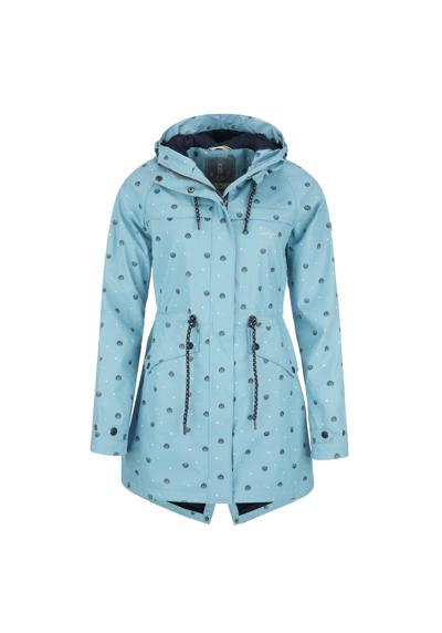 Женский плащ-дождевик из искусственной кожи с принтом по всей поверхности - непромокаемая куртка-дождевик
