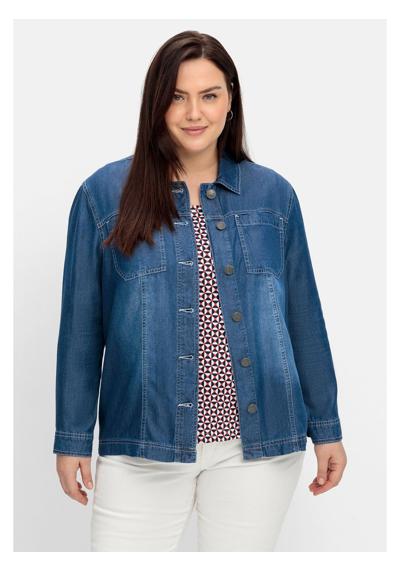 Куртка-рубашка большого размера в джинсовом стиле