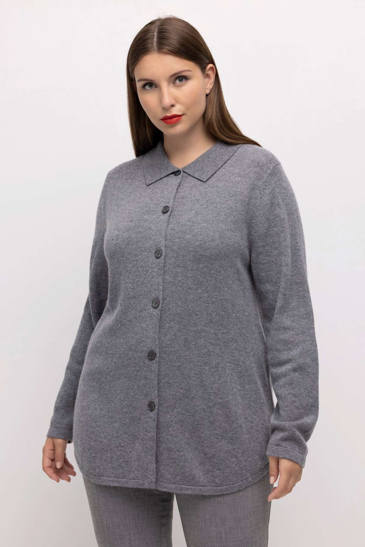 Вязаный свитер, пуловер, элегантная рубашка из смесовой шерсти, воротник-стойка, длинный рукав