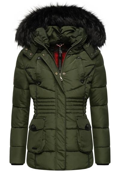 Стеганая куртка ванильного цвета, элегантная зимняя куртка с капюшоном из искусственного меха