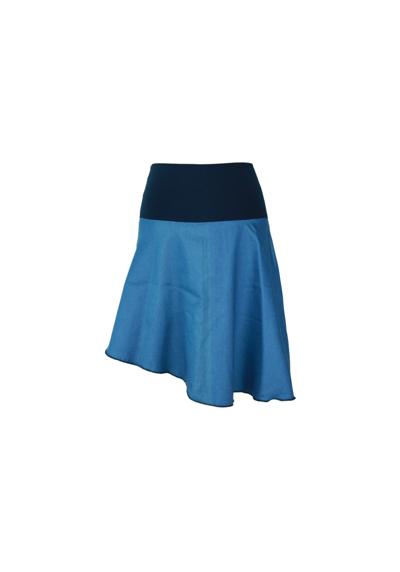 Джинсовая юбка асимметричного синего цвета с эластичным поясом