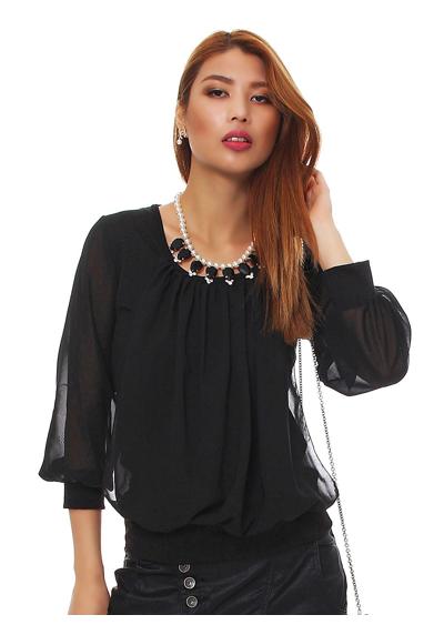 Блуза шифоновая женская блузка шифоновая с круглым вырезом М.304