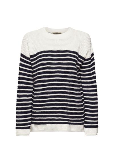 Свитер-пуловер с круглым вырезом из структурированного трикотажа.