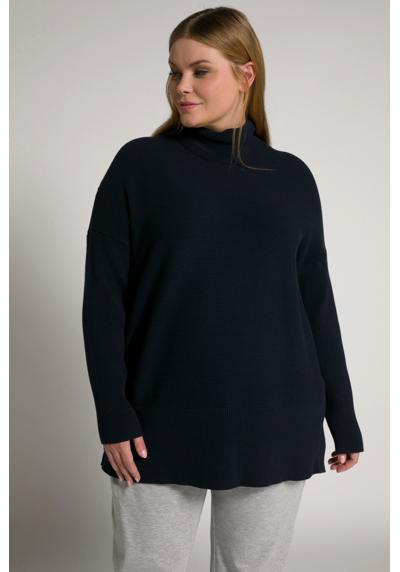 Вязаный свитер Bellieva свитер воротник стойка кнопки длинный рукав