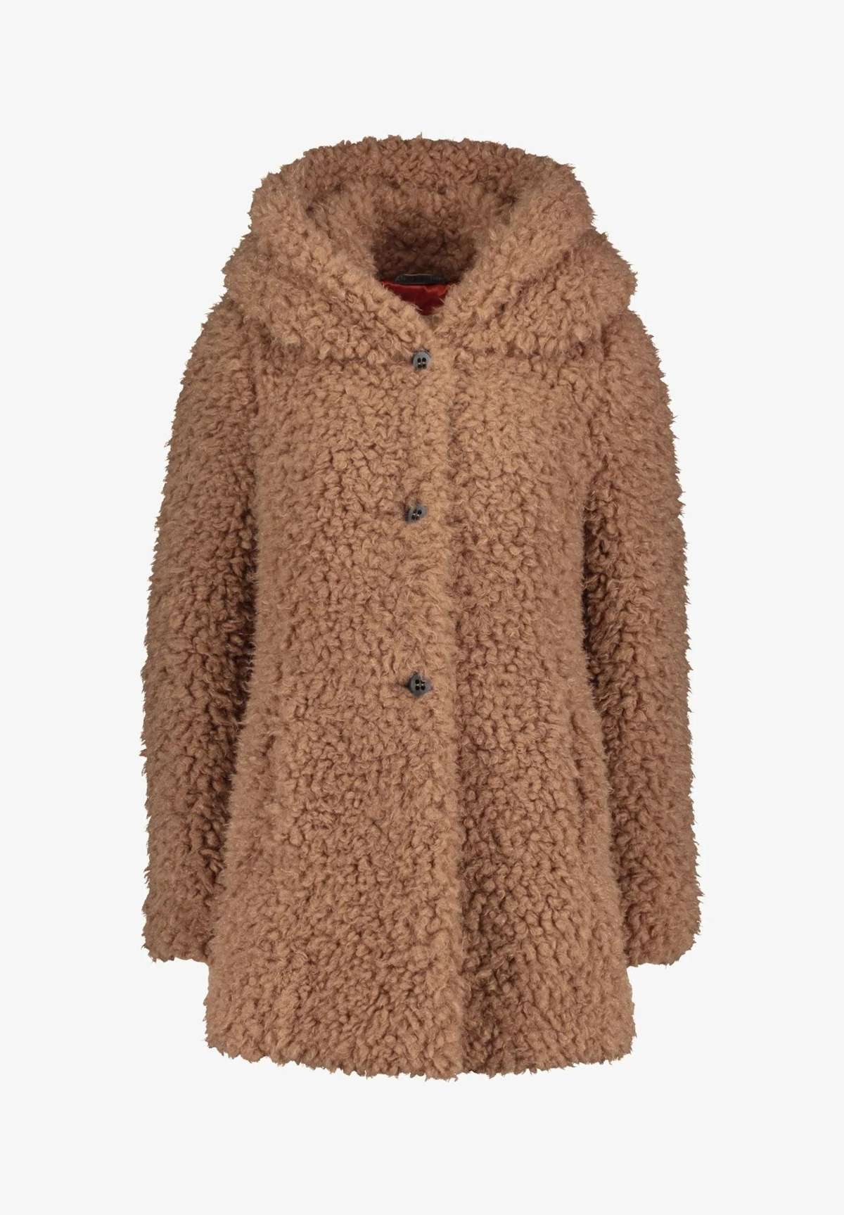 Янтарный &amp; Июньское шерстяное пальто • Шуба из искусственного меха с капюшоном