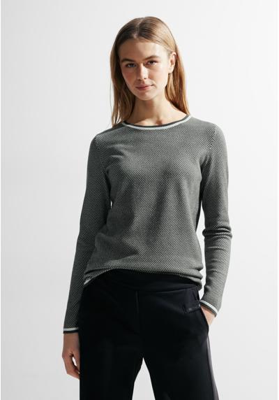Вязаный пуловер со структурой динамичного цвета хаки (1 шт.) Нет в наличии