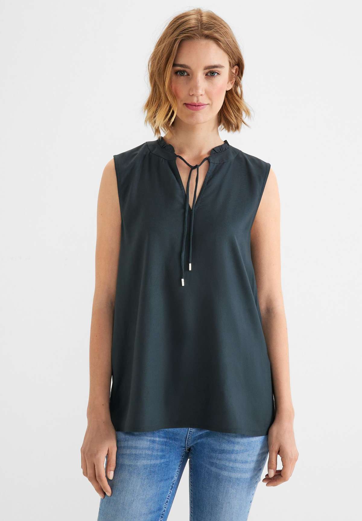 Блуза-топ-блузка с рюшами цвета Cool Vintage Green (1 шт.) Не в наличии
