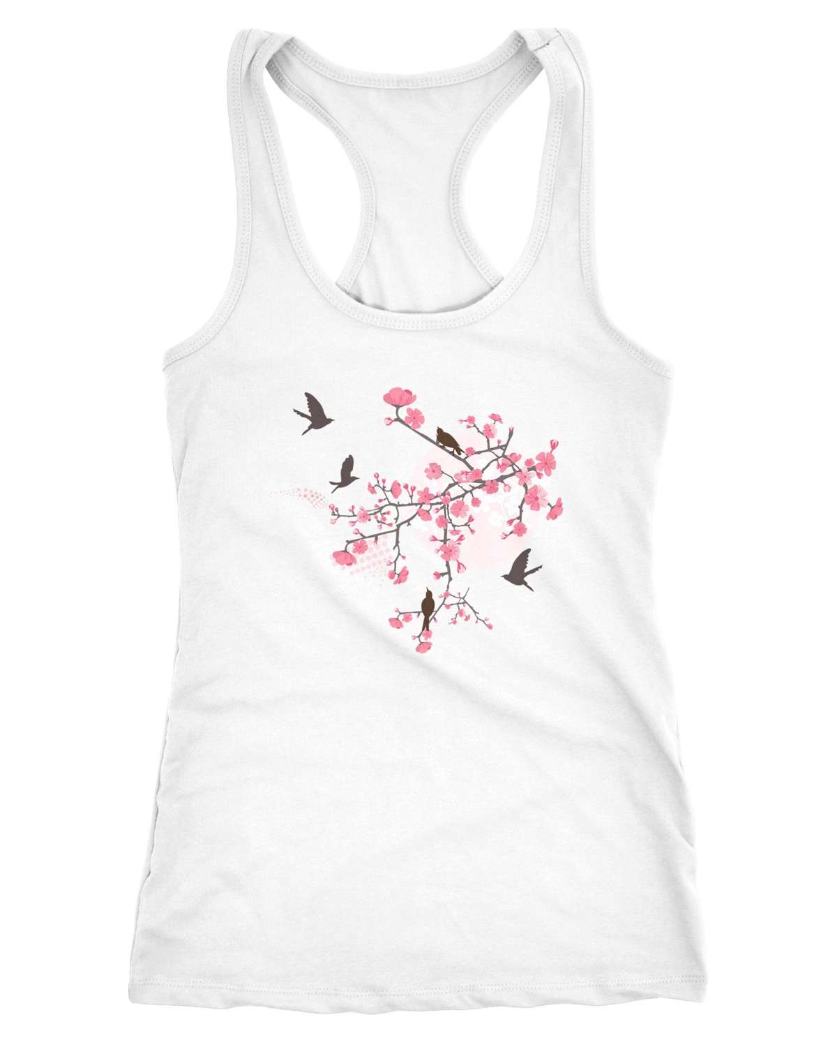 Майка женская. Майка Cherry Tree Birds Cherry Blossom Birds Racerback ®