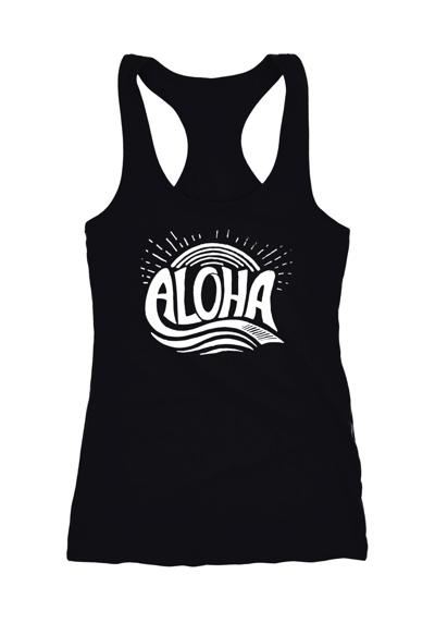 Майка женская безрукавка Aloha waves surfing Summer Racerback ®