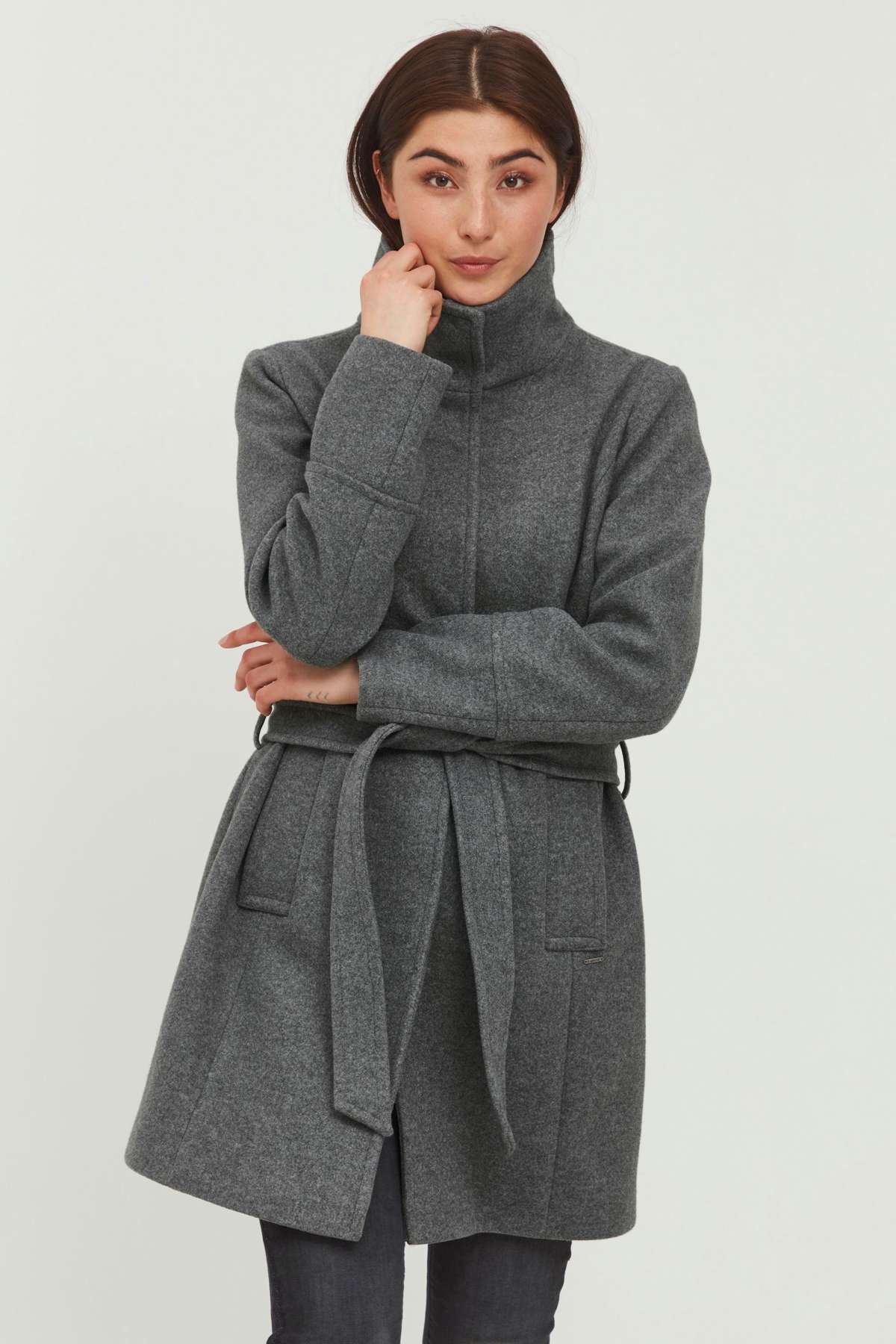 Шерстяное пальто BYCILIA COAT - 20810100 Пальто с завязывающимся поясом