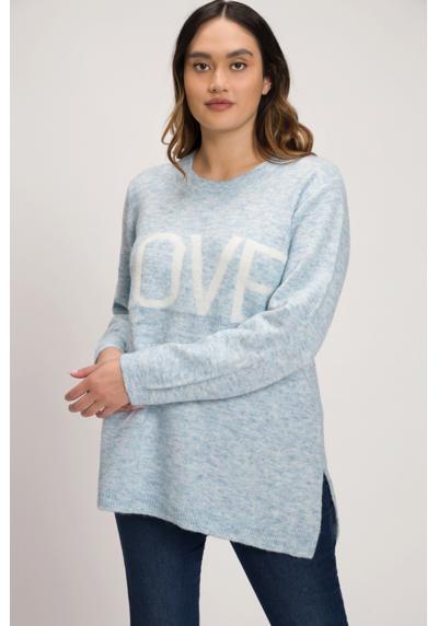 Вязаный свитер-пуловер в крапинку LOVE V-образный вырез с длинным рукавом