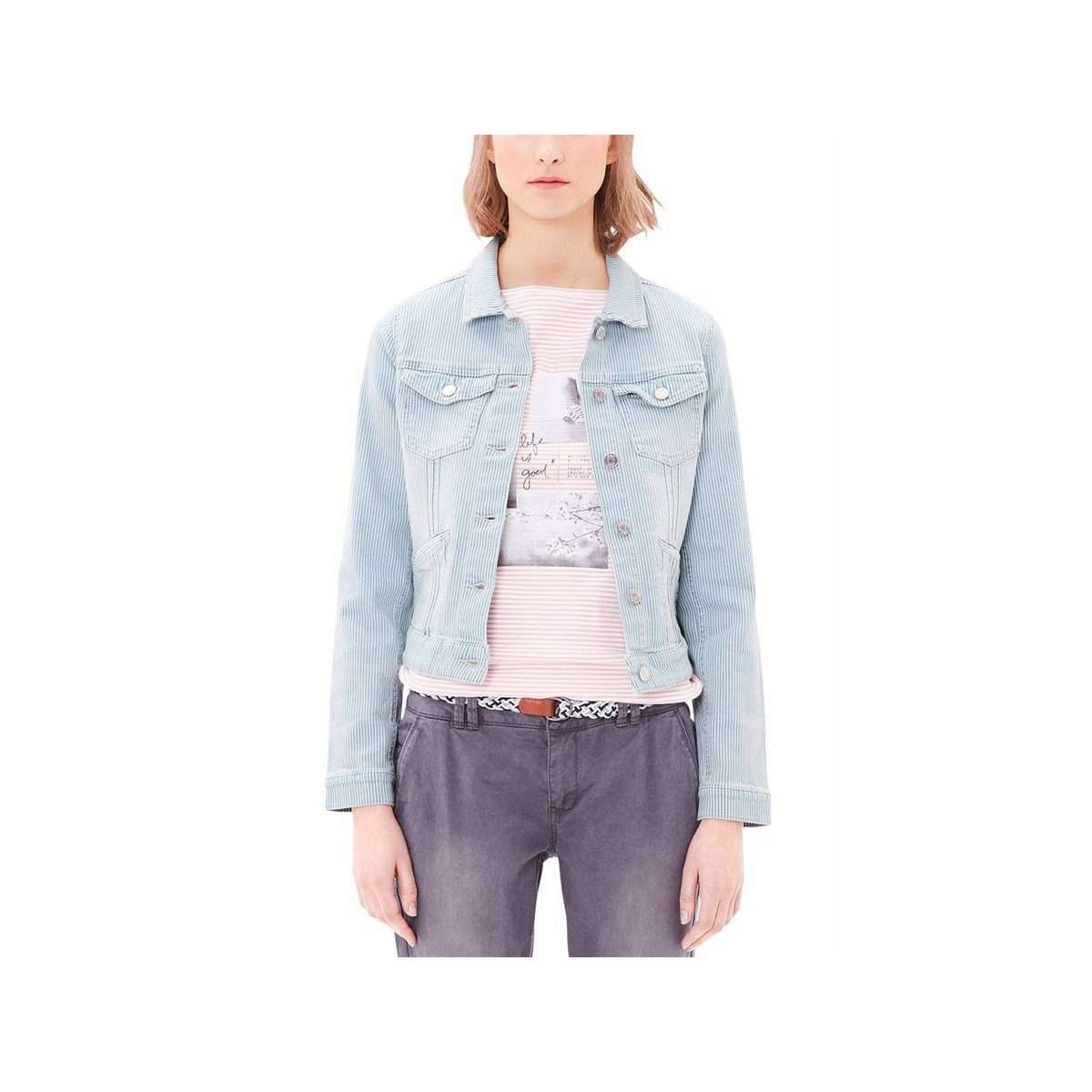 Джинсовая куртка, джинсовая куртка, модная женская весенняя куртка с полосатым рисунком, куртка для отдыха синего/белого цвета.