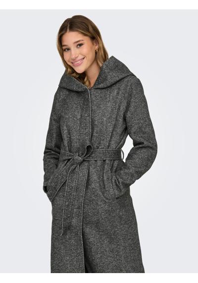 Длинное пальто ONLSEDONA LIGHT LONG BELT COAT OTW с большим капюшоном