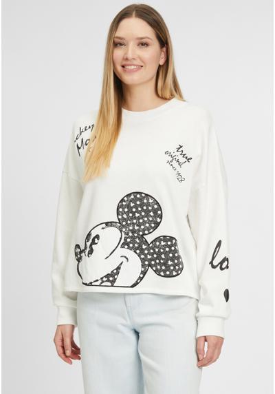 Вязаный свитер Толстовка Микки с леопардовым принтом и нашивками
