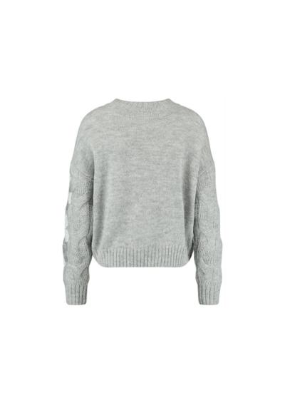 Свитер-пуловер с круглым вырезом, украшенный пайетками